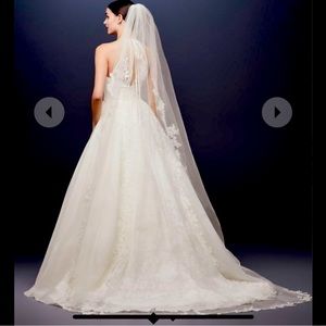 Beautiful floral embroidered cathedral veil